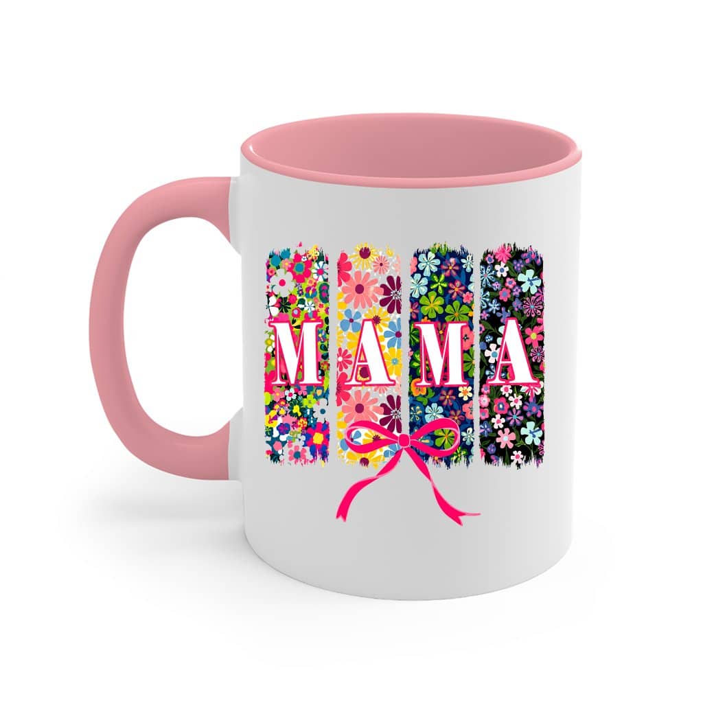 Colorful Floral Coquette Mama Accent Mug - Mama's Garden Gift for women