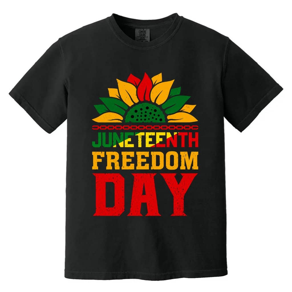 Comfort Colors African Sunflower Juneteenth Freedom Day Shirt for women - African American Heritage Gift for Her