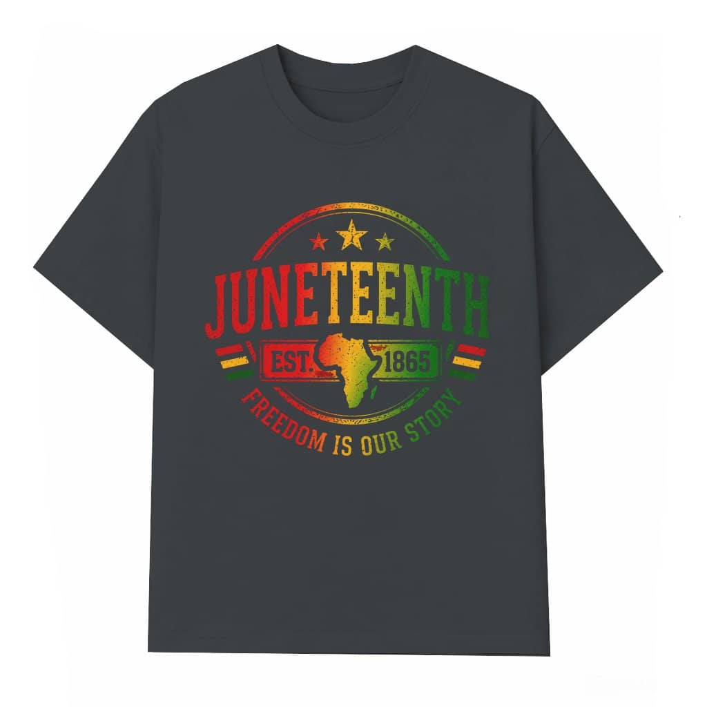 Neon Colors Juneteenth 1865 T-Shirt - Freedom Is Our Story Juneteenth Gift for Men