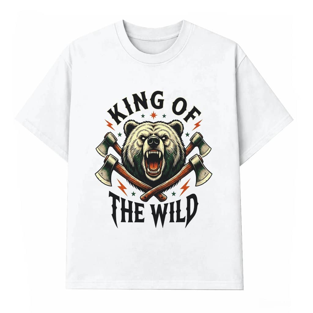 King Of The Wild Bear T-Shirt - Vintage Wilderness Animal Gift for Dad