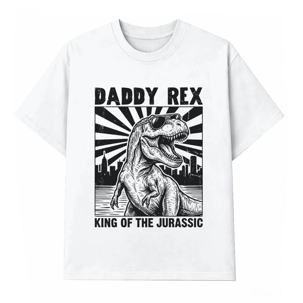 Retro Daddy Rex Dinosaur T-Shirt - King of Dinosaur Gift for Him
