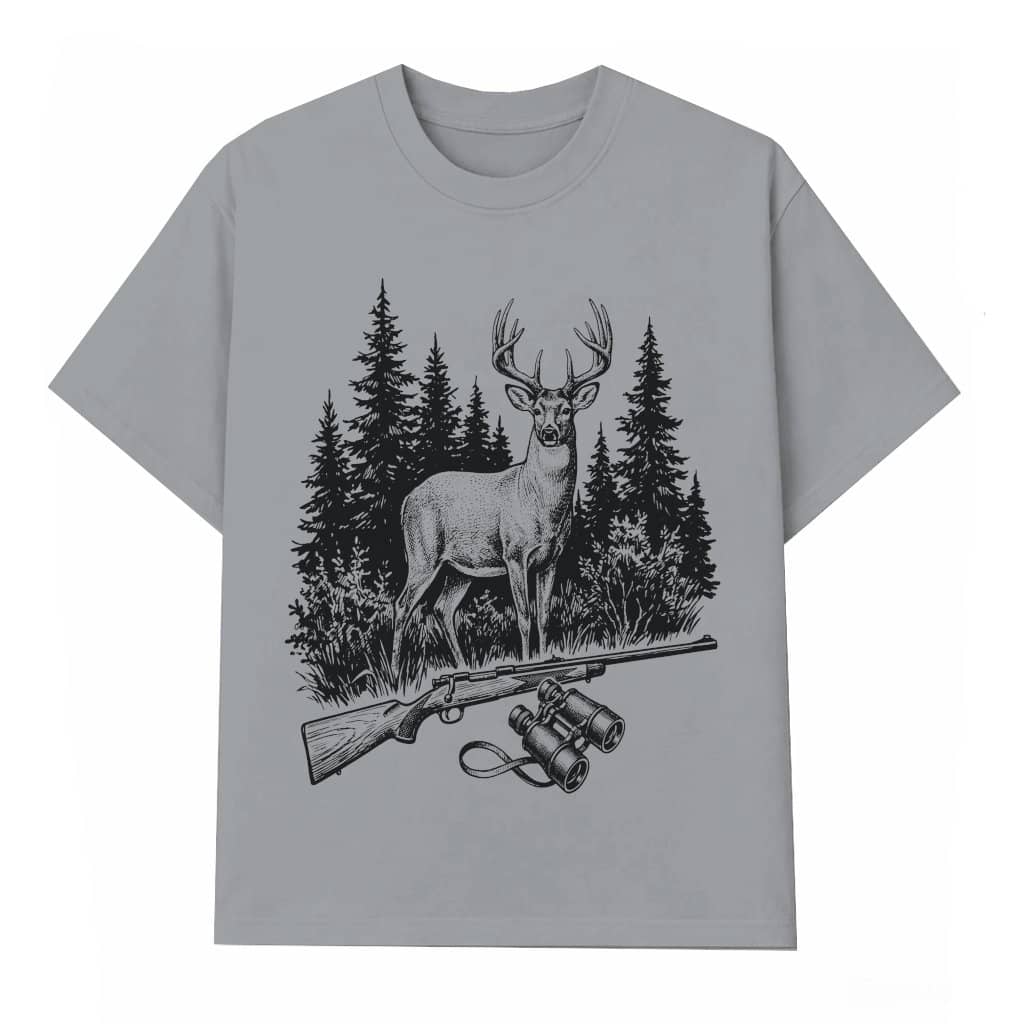 Vintage Wild Forest Deer Hunting T-Shirt - Cool Dad Hunting Gift for Him