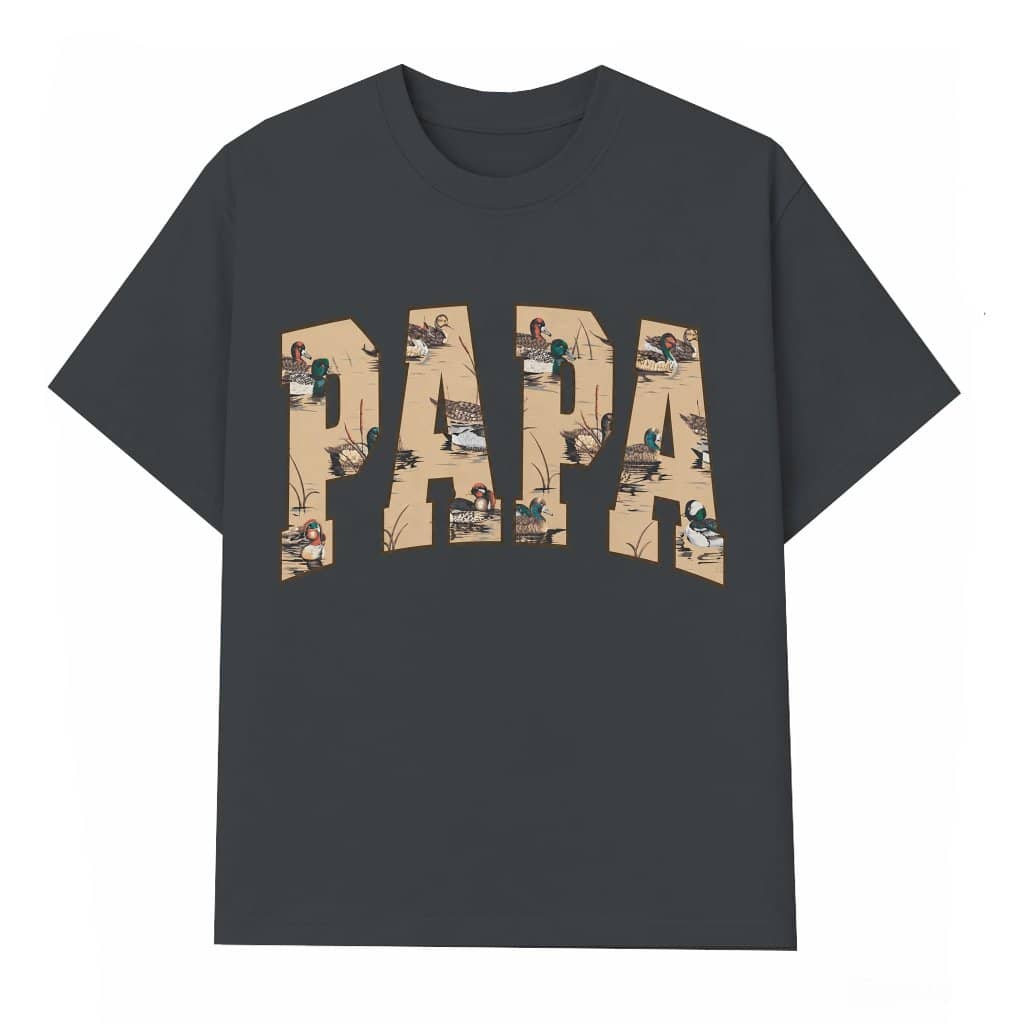 Vintage Papa Camo Duck Hunter T-Shirt - Cool Dad Hunting Gift for Him