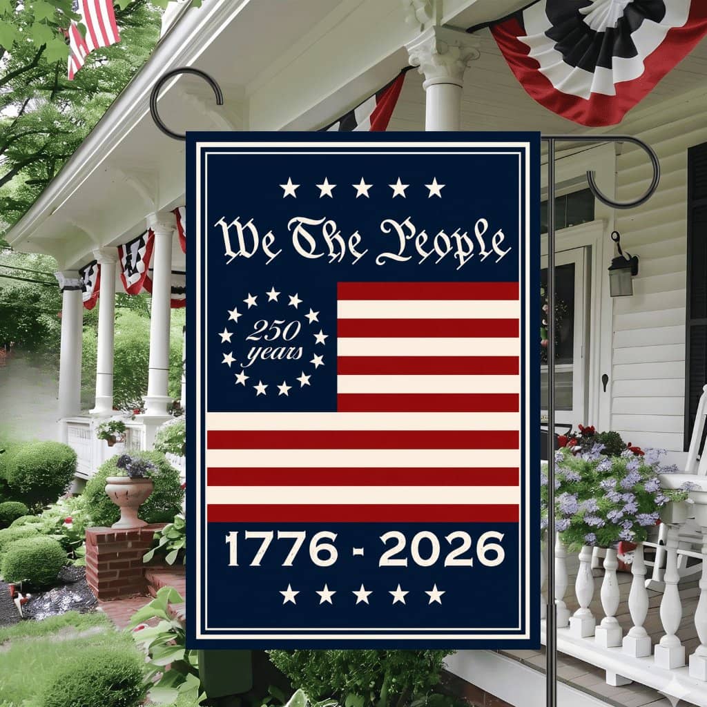 We The People USA 250 Years Garden Flag - 4th of July Gift for Him & Her