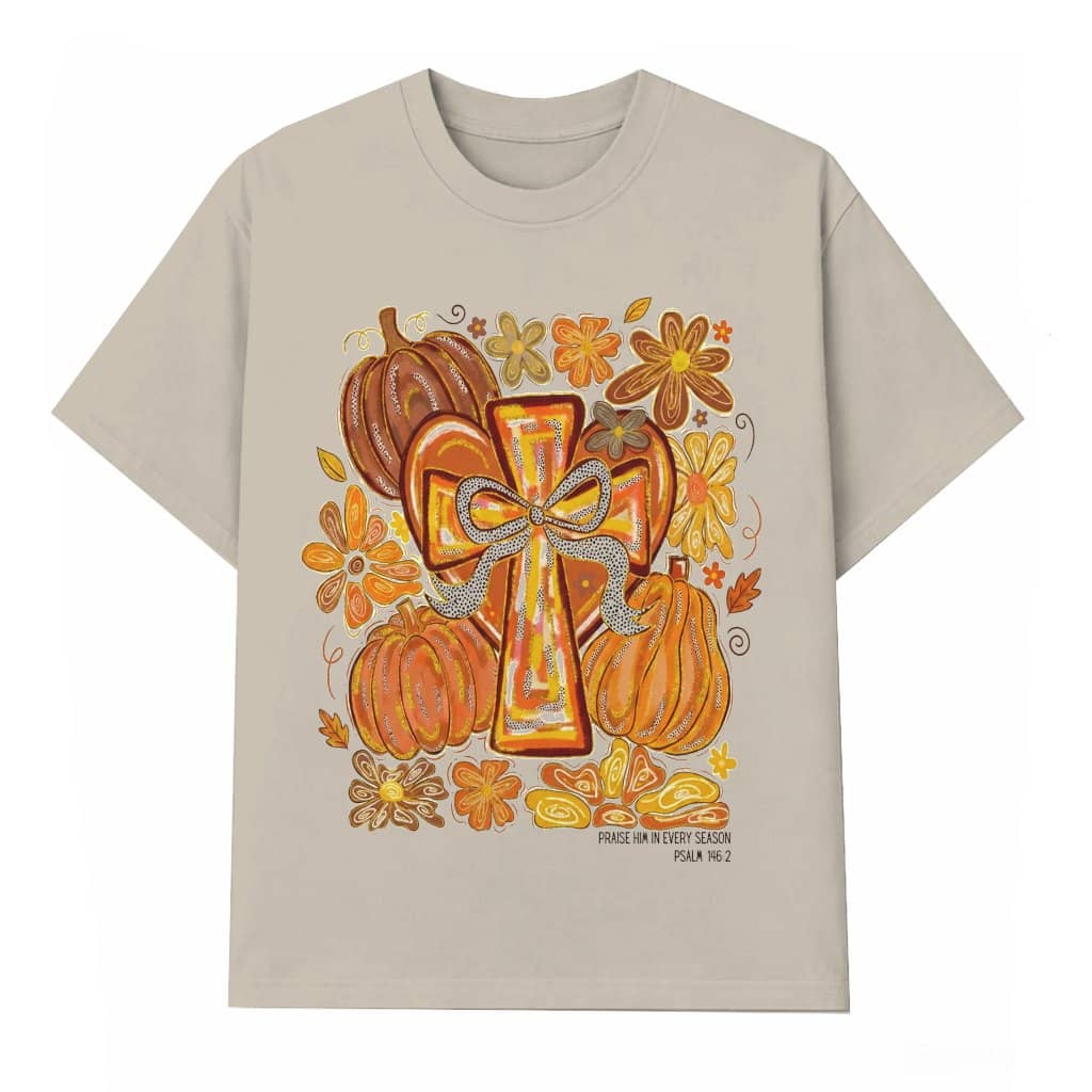 Pumpkin Christian Harvest T-Shirt - Cute Pumpkin Fall Christian Gift for Her
