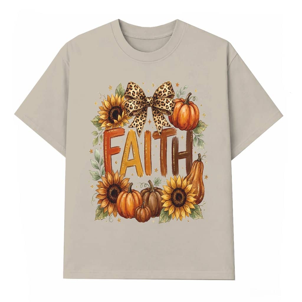 Vintage Harvest Faith T-Shirt - Cute Fall Christian Gift for Her