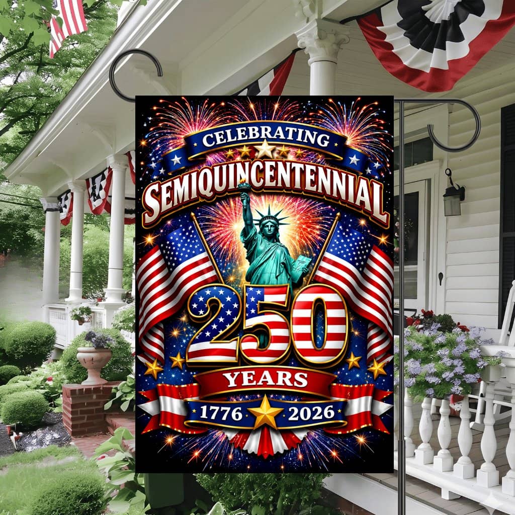 Celebrating Semiquincentennial 250 Years of Freedom Flag - Liberty USA Patriotic Gift