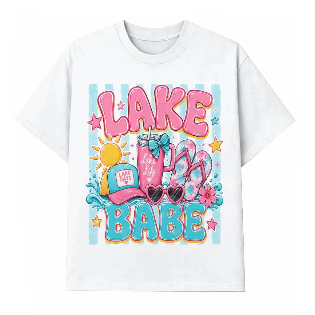 Lake Babe Lake Life T-Shirt - Coastal Summer Vibes Gift for Her