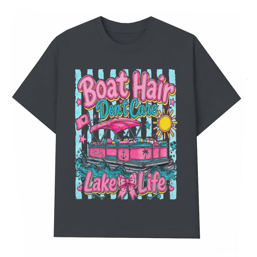 Lake Life Boat Trip T-Shirt - Cute Summer Vacation Gift for Her