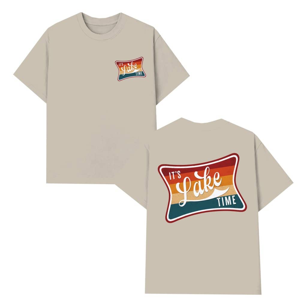 Retro It's Lake Time Sunset Summer Vacation T-Shirt - Ideal Summer Gift for Him & Her