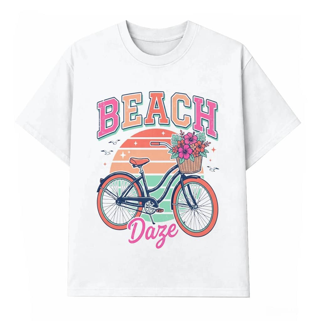 Beach Daze Retro Tropical Beach Vibes T-Shirt - Summer Vacation Gift for Her