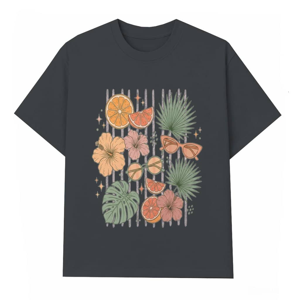 Vintage Tropical Summer T-Shirt - Cute Summer Vibes Gift for Her