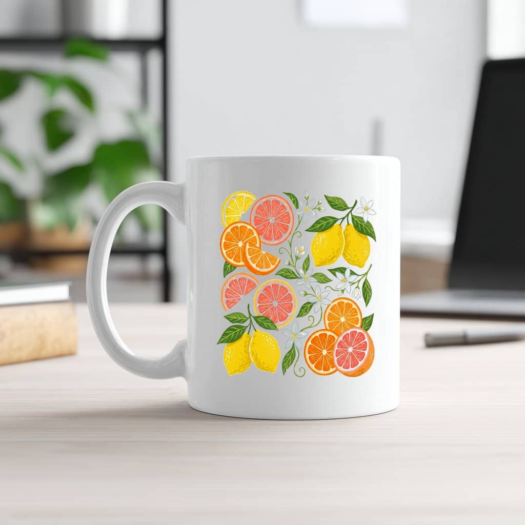 Preppy Lemon Mug - Summer Fruits Gift for Her