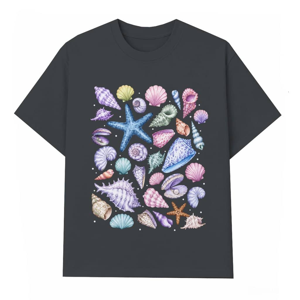Vintage Coastal Surf Seashells T-Shirt - Funny Summer Beach Gift for Her