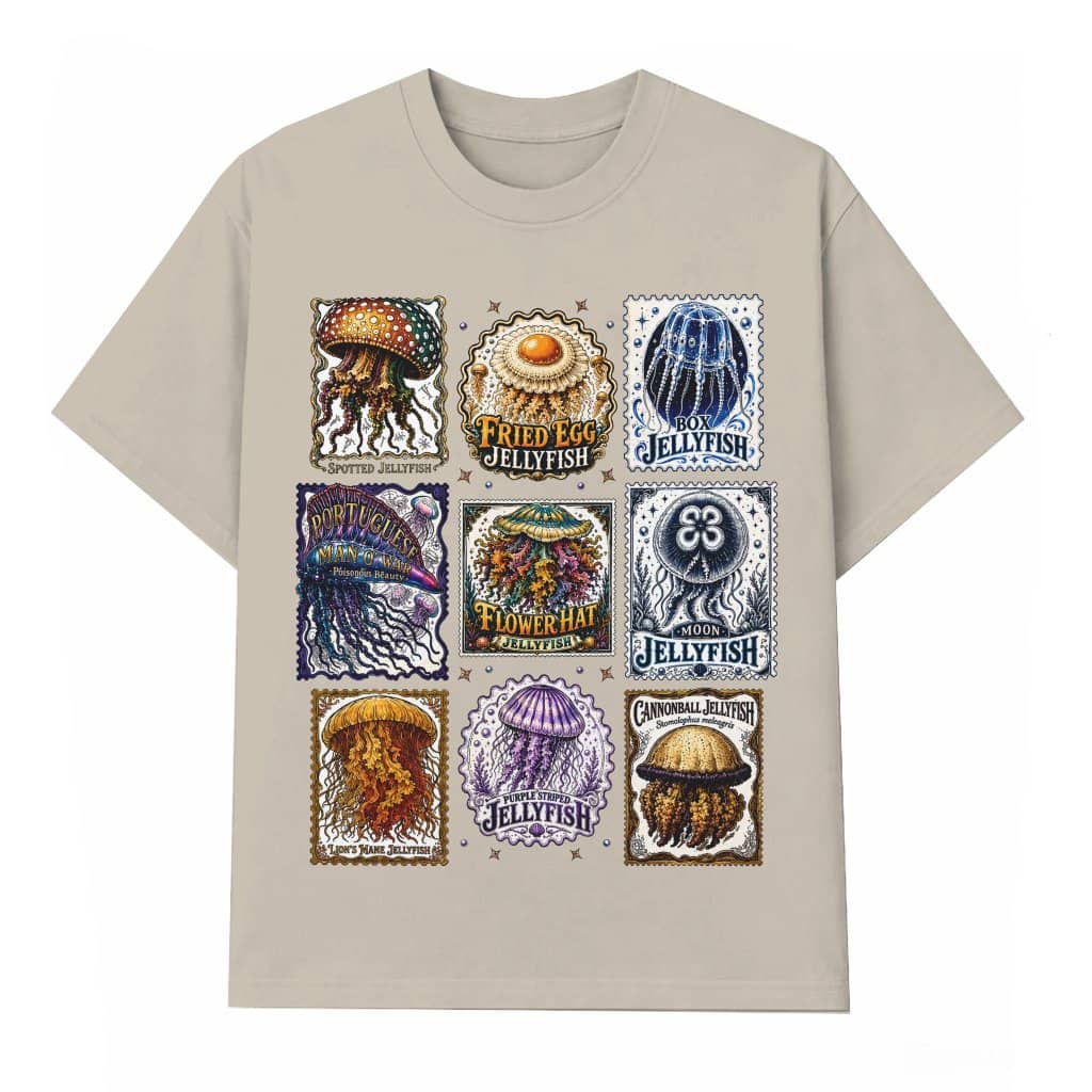 Vintage 90s Lion's Mane Jellyfish T-Shirt - Funny Marine Life Gift for Ocean Animals Lover