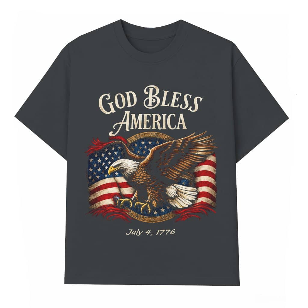 God Bless America 4th of July 1776 T-Shirt - Patriotic Eagle Gift for Him & Her