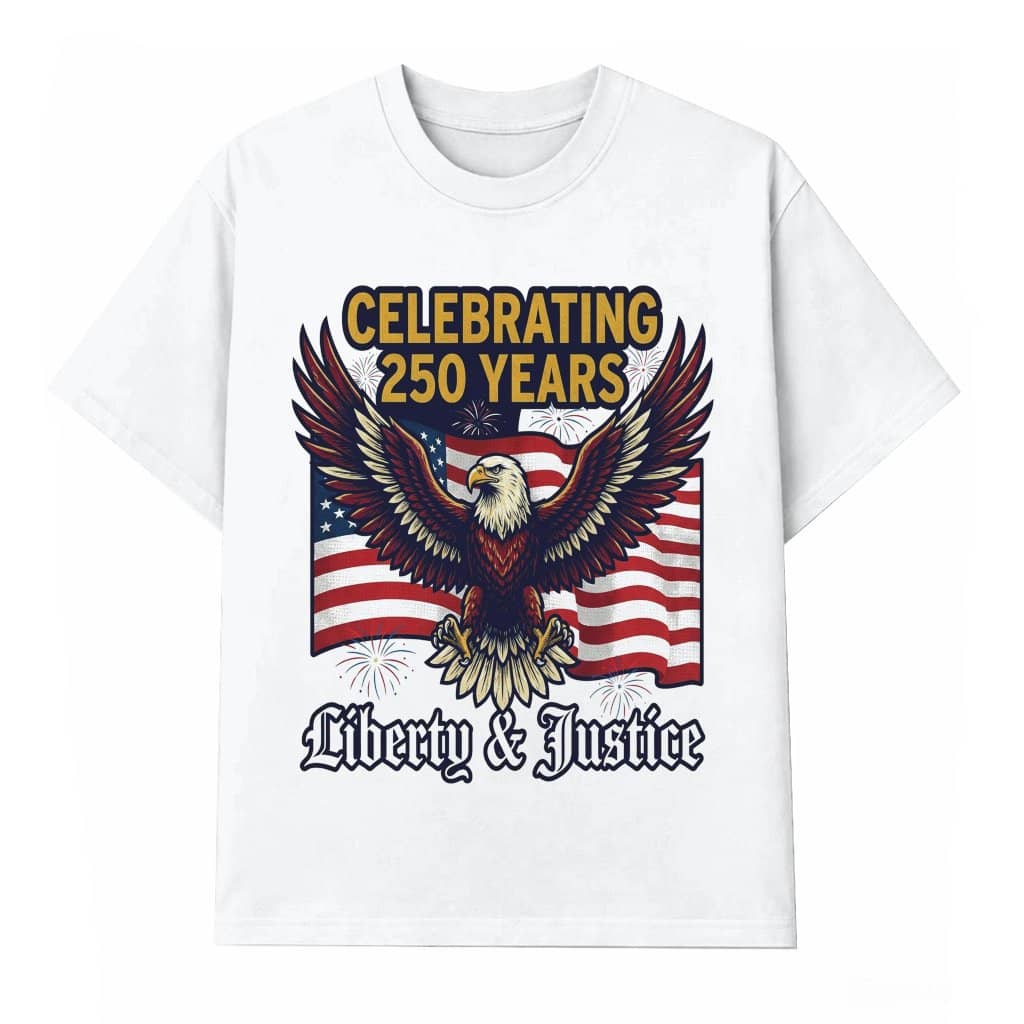 Retro Celebrating 250 Years of Freedom T-Shirt - USA Patriotic Eagle Gift for Him & Her
