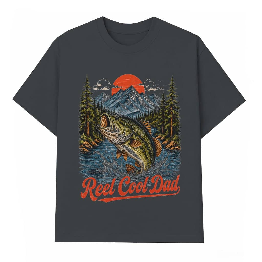Retro Reel Cool Dad T-Shirt - Fishing Dad Gift for Him on Father's Day