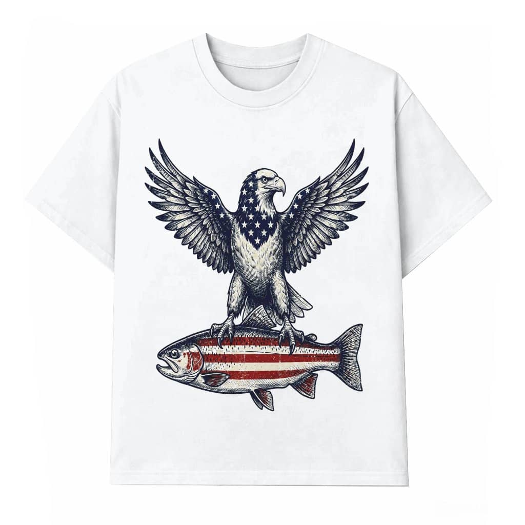 Freedom On The Water T-Shirt - Patriotic Fishing Eagle Gift for Fisherman