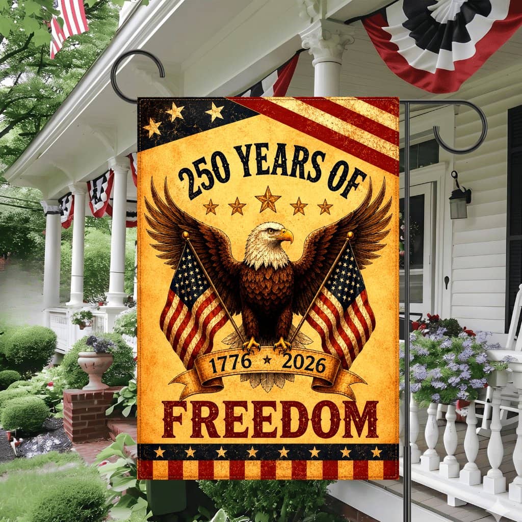 Vintage Patriotic Eagle 250 Years of Freedom USA Flag - 250th Anniversary USA Gift for Independence Day