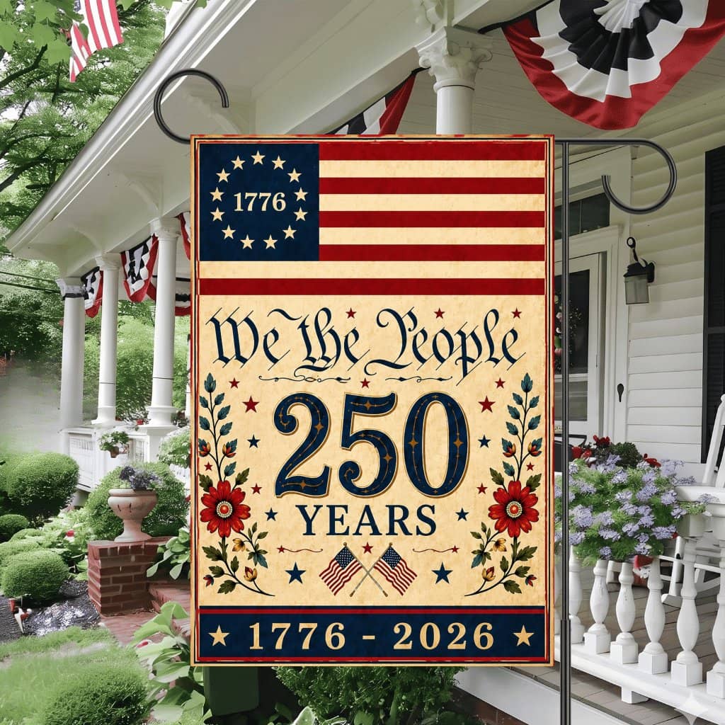 We The People Flag - Vintage America 250 Years Patriotic Banner - Gift for Independence Day