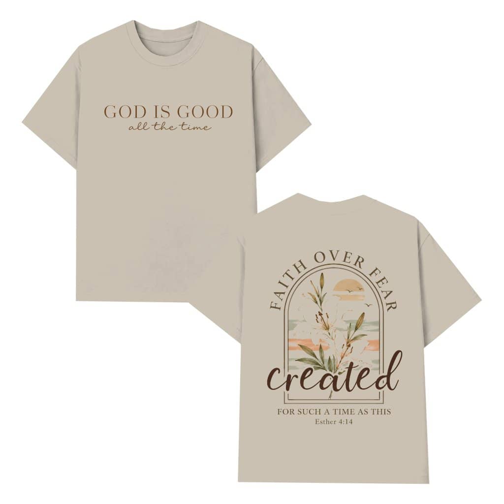 Floral Christian Shirts for Women GOD Is Good Graphic T-Shirt - Faith Over Fear Gift for Her