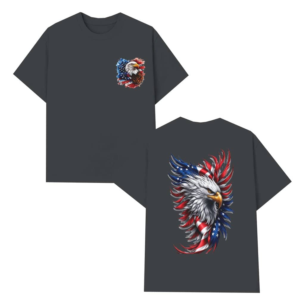 Patriotic Bald Eagle American Flag T-Shirt - Freedom USA Independence Day Gift for Him & Her