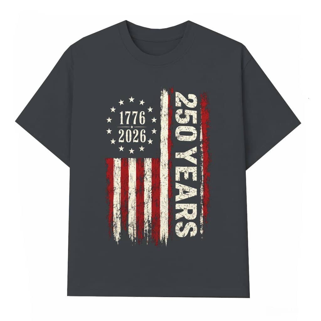 Retro 250 Years America Flag T-Shirt - Independence Day Gift for Him & Her