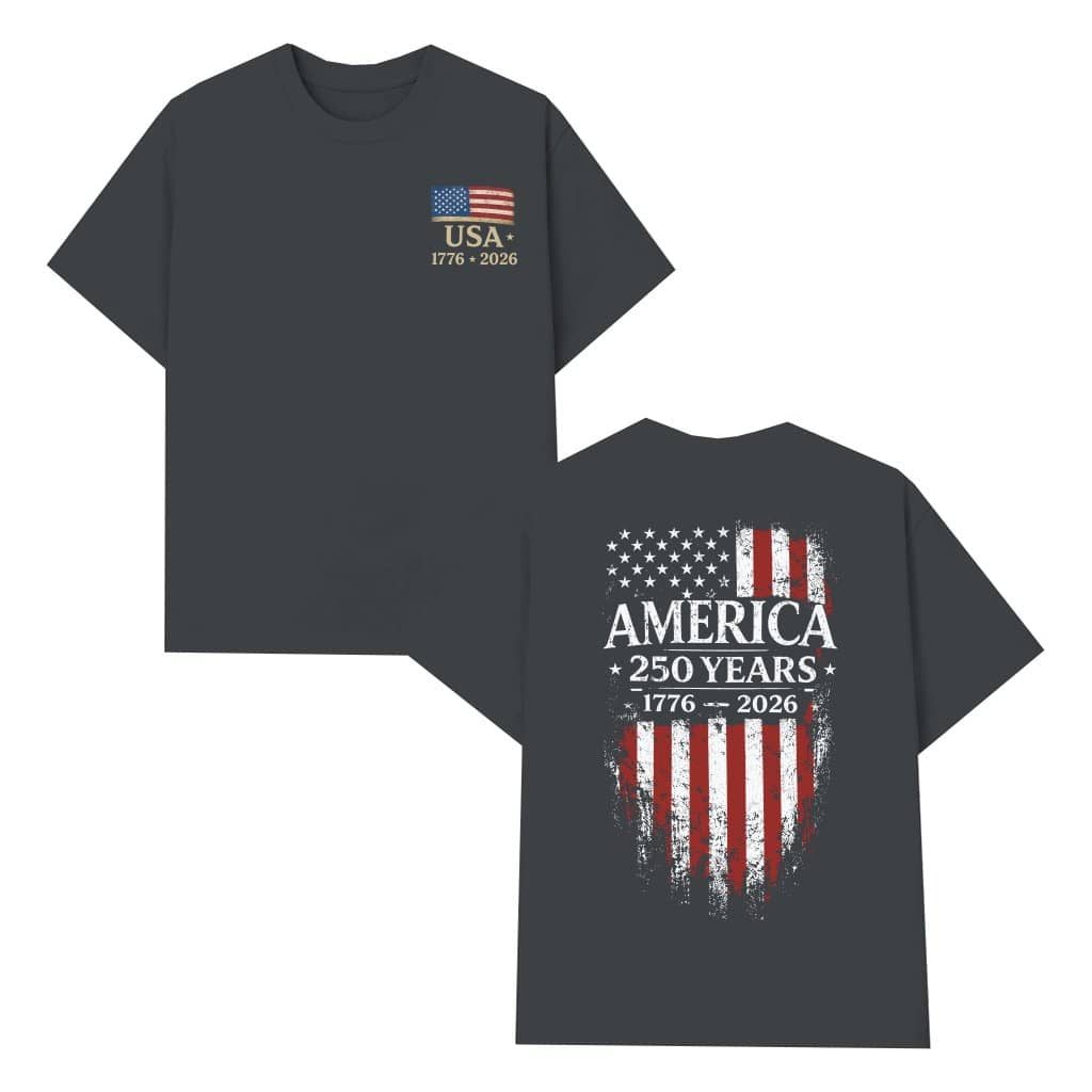 America 250 Years T-Shirt - 1776–2026 USA Flag Semiquincentennial Gift for 4th of July