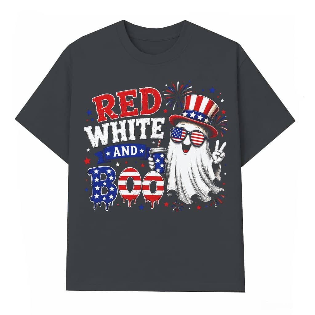 Funny USA Patriotic Boo Red White Blue T-Shirt - Cute 4th of July Gift for Boo Lover