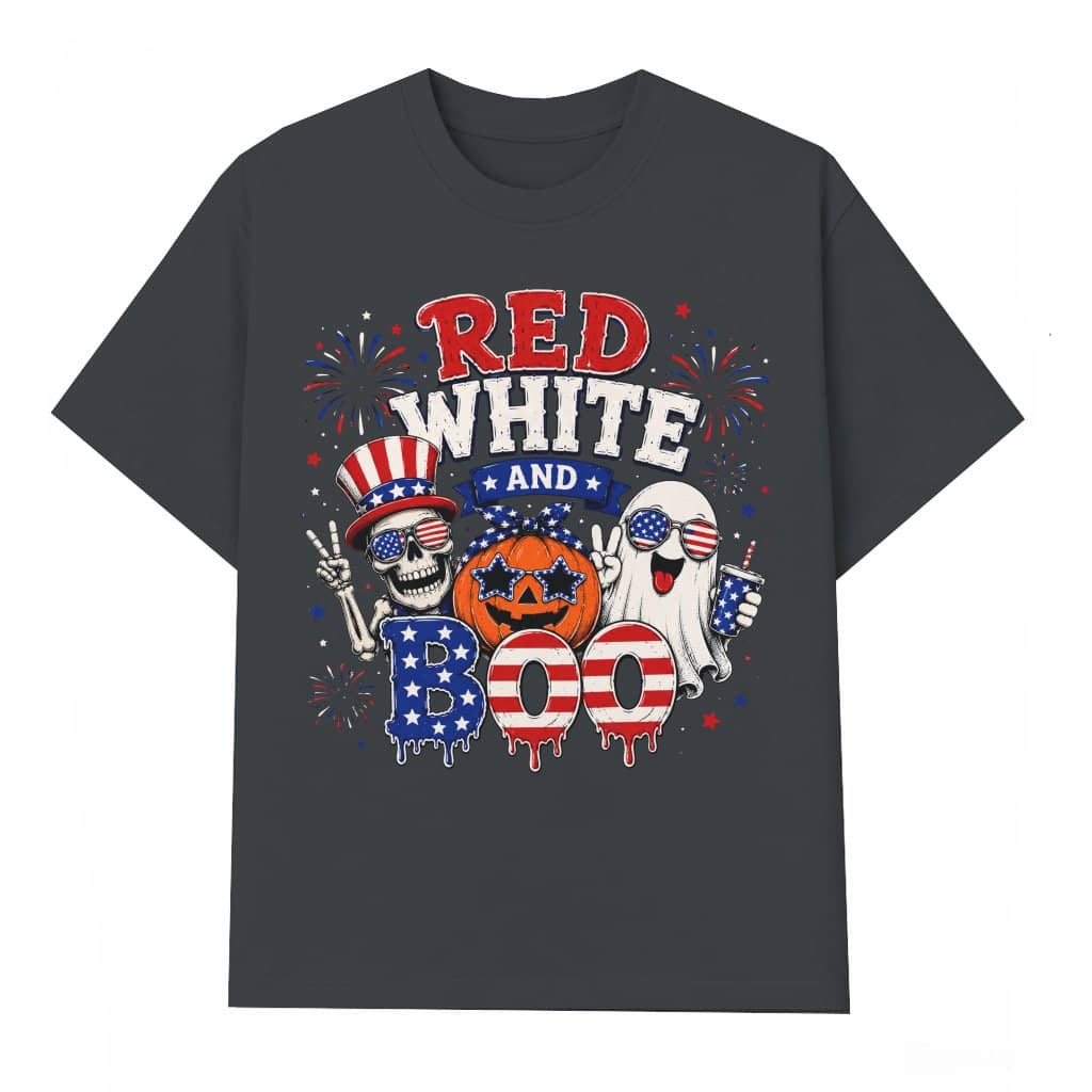 Red White and Boo T-Shirt - Spooky Patriotic Summerween Gift for Him & Her