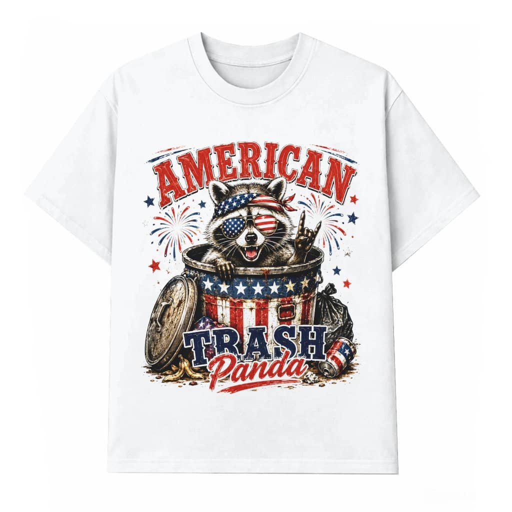 American Trash Panda Funny Patriotic Raccoon T-Shirt - Perfect 4th of July Gift for Raccoon Lover