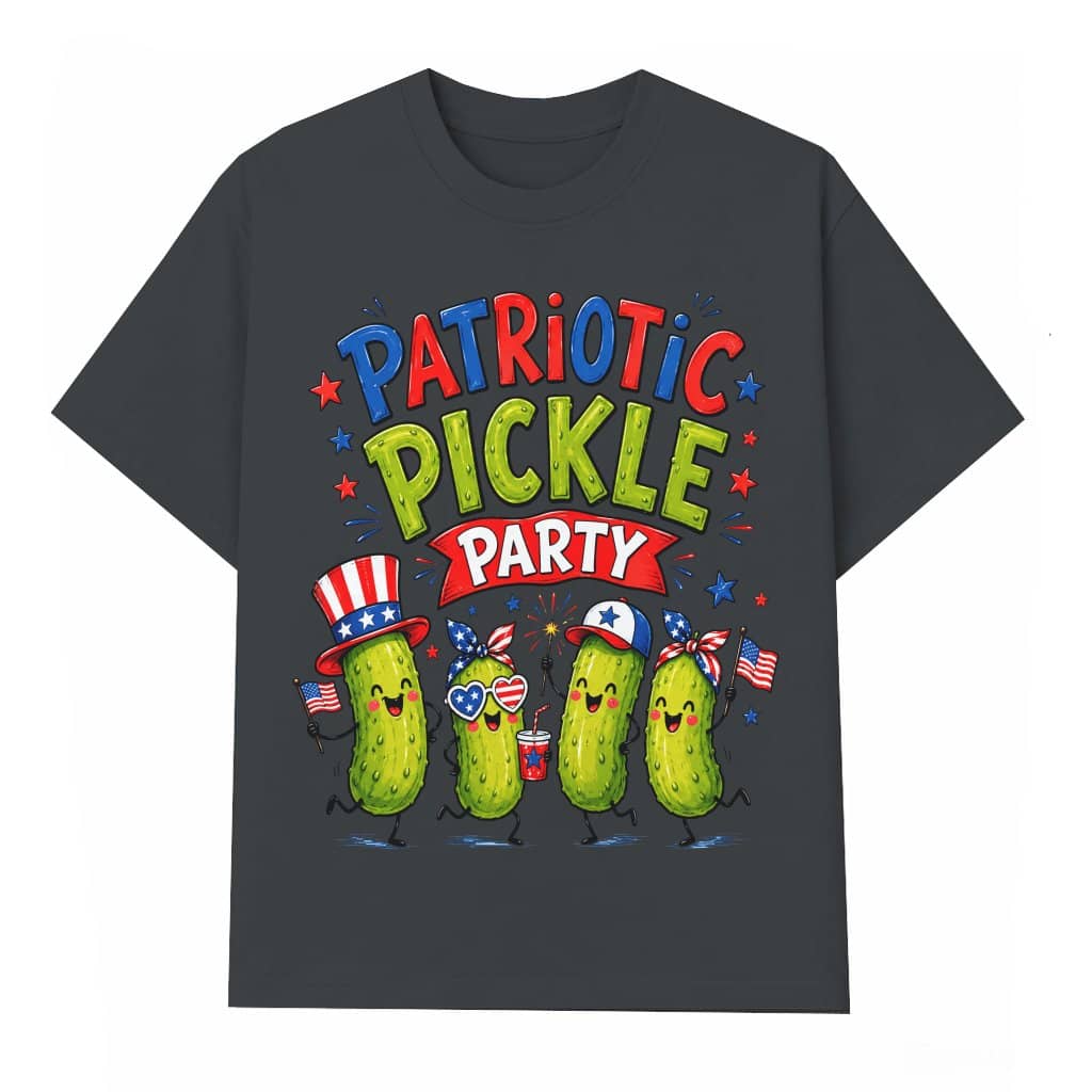 Patriotic Pickle Party Funny America Pickle T-Shirt - Cute 4th of July Gift for Pickle Lover