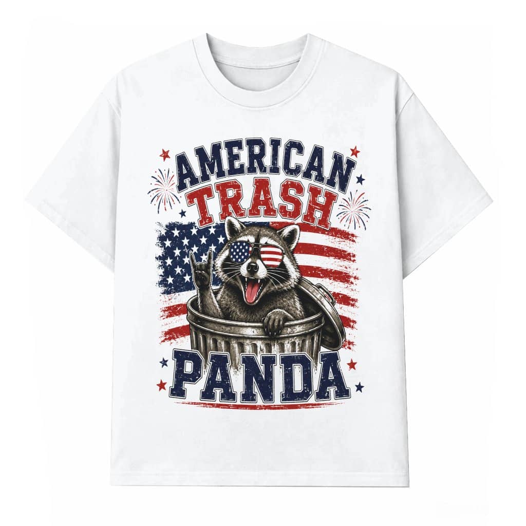 Retro American Trash Panda 250th Anniversary T-Shirt - Humor USA Patriotic Raccoon Gift for Him & Her