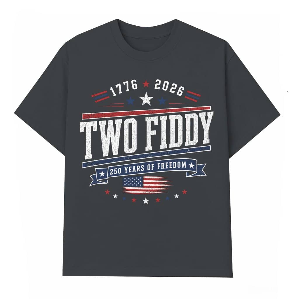 Retro America Two Fiddy T-Shirt - 250 Years of Freedom Gift for Him & Her on 4th of July