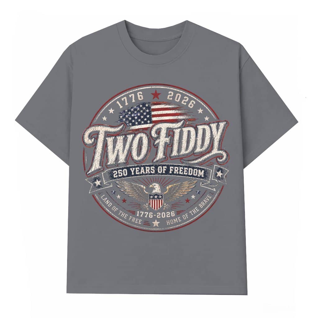 Vintage America Eagle Two Fiddy T-Shirt - Humor Patriotic Gift for Him & Her