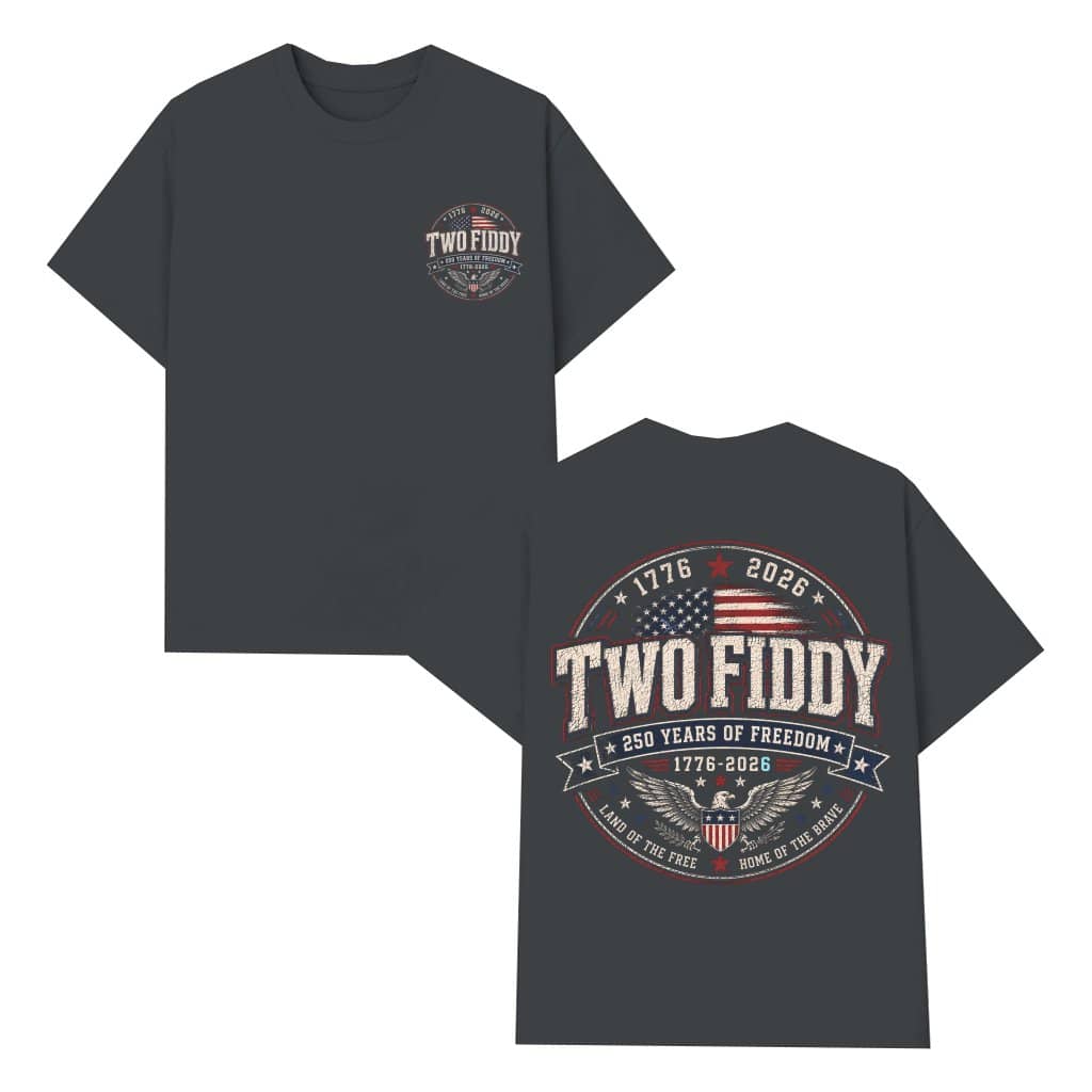 Retro Eagle Two Fiddy T-Shirt 2 sided| America 250 Years Gift for men women