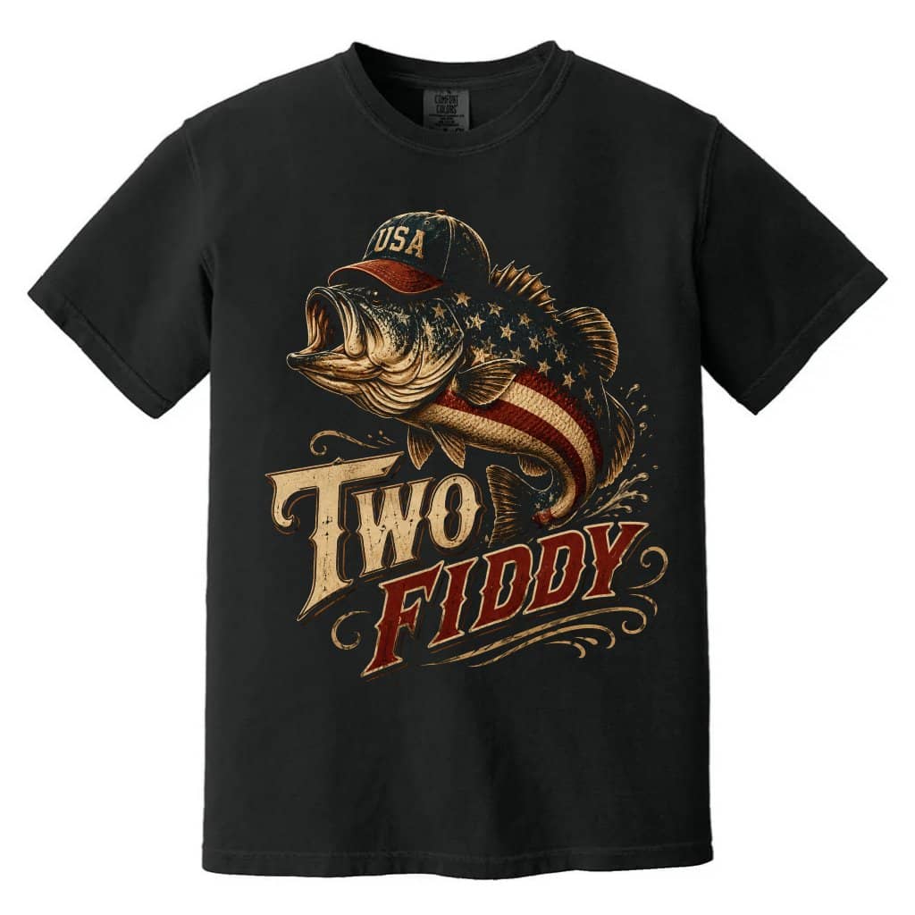 Comfort Colors Retro Patriotic Bass Fishing Two Fiddy Shirt| Funny 4th of July Gift for Him