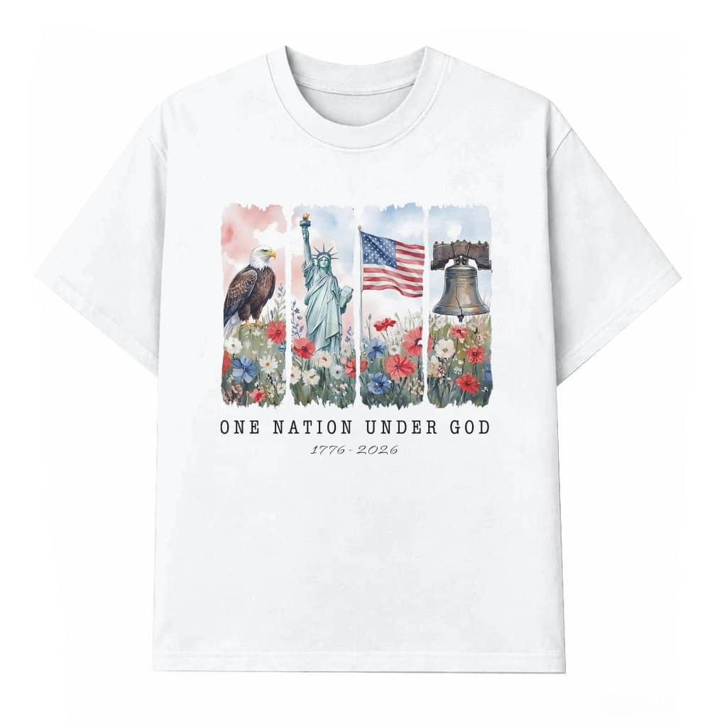 One Nation Under God T-Shirt| America 250 Anniversary Patriotic Christian Gift for men women