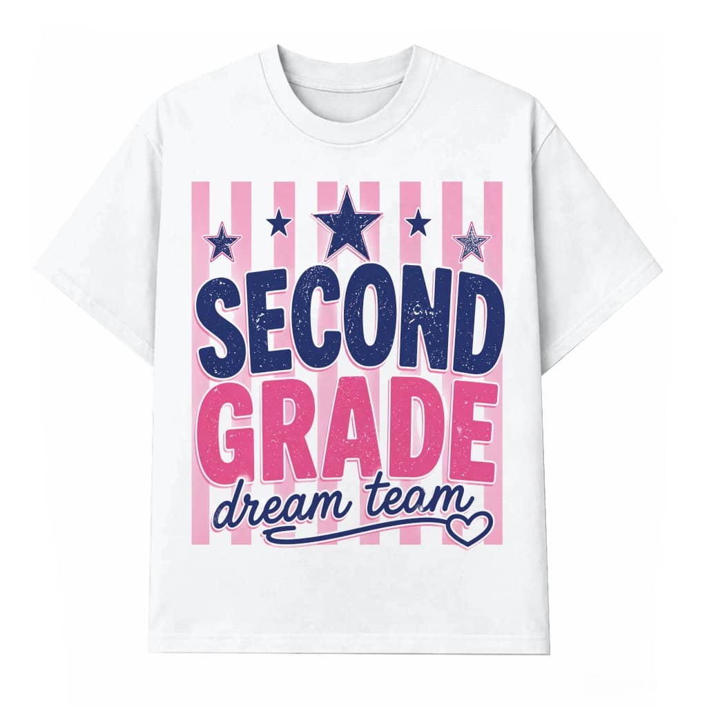 Summer Stripes Second Grade T-Shirt for women| Funny 2nd Dream Team Gift for Back To School