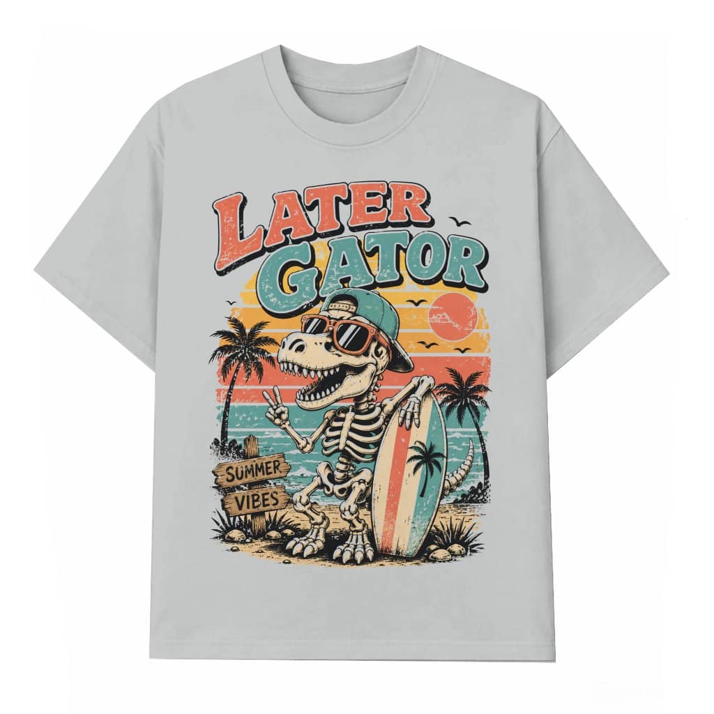 Retro Sunset Summer Later Gator T-shirt| Funny Alligator Teacher Gift for Him & Her