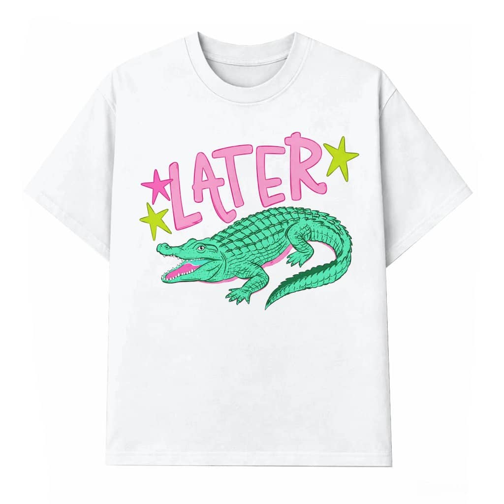 Preppy Later Gator T-shirt| Funny Schools Out Alligator Teacher Gift for Her