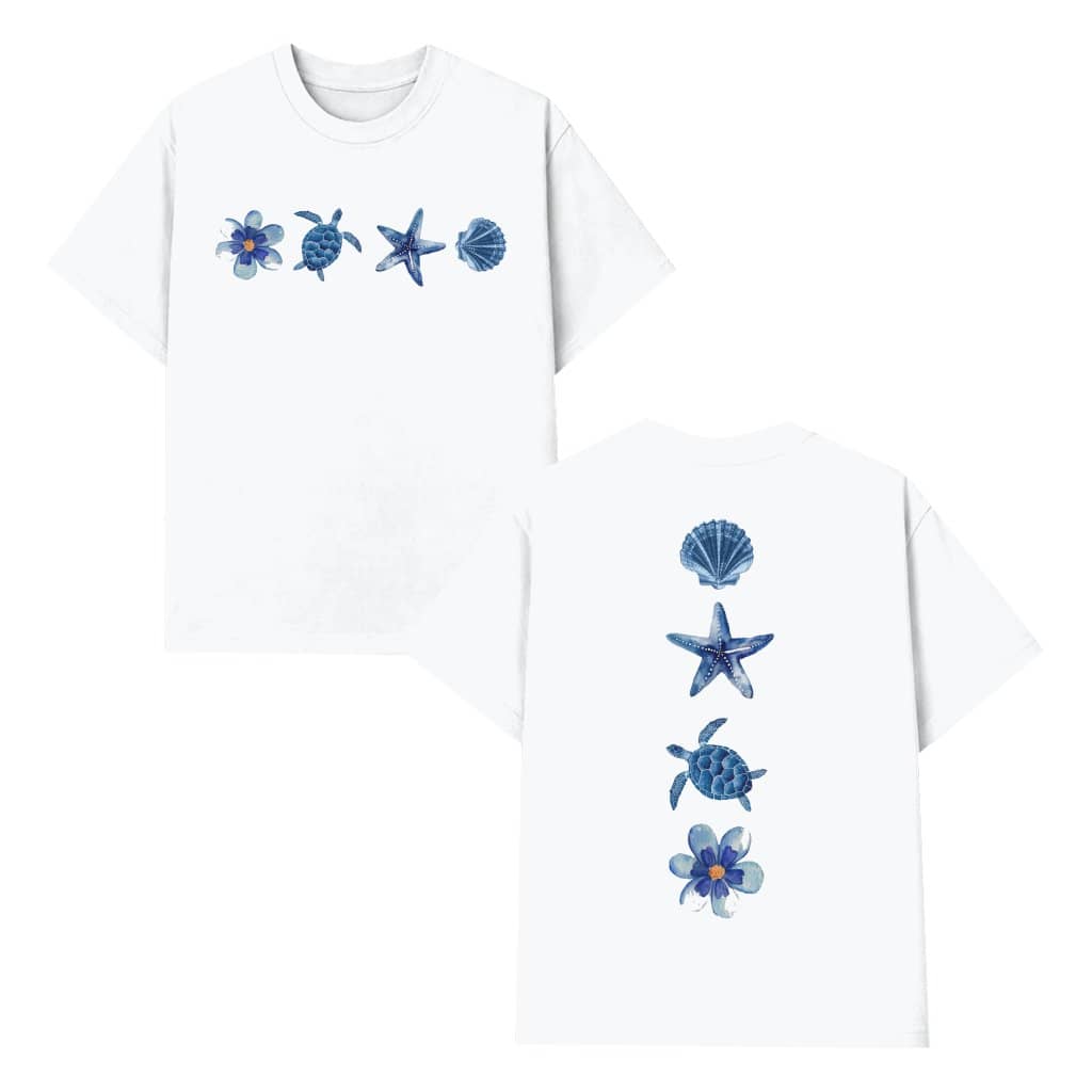 Vintage Coastal Summer Vibes T-shirt 2 sided| Ideal Tropical Beach Gift for Her