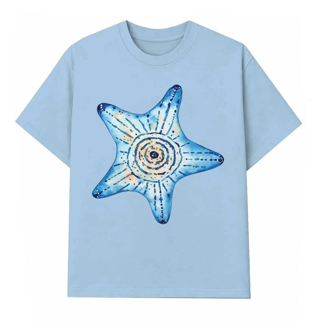 Blue Starfish T-Shirt| Cute Sea Star Gift for Ocean Animals Lover
