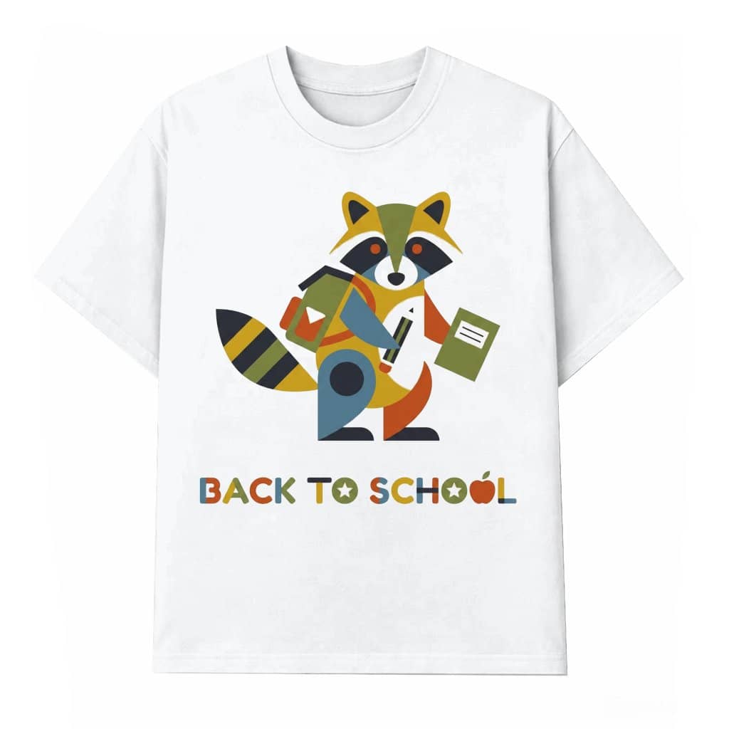 Modern Geometric Raccoon Back To School T-shirt| Cute Raccoon Teacher Gift for Him & Her