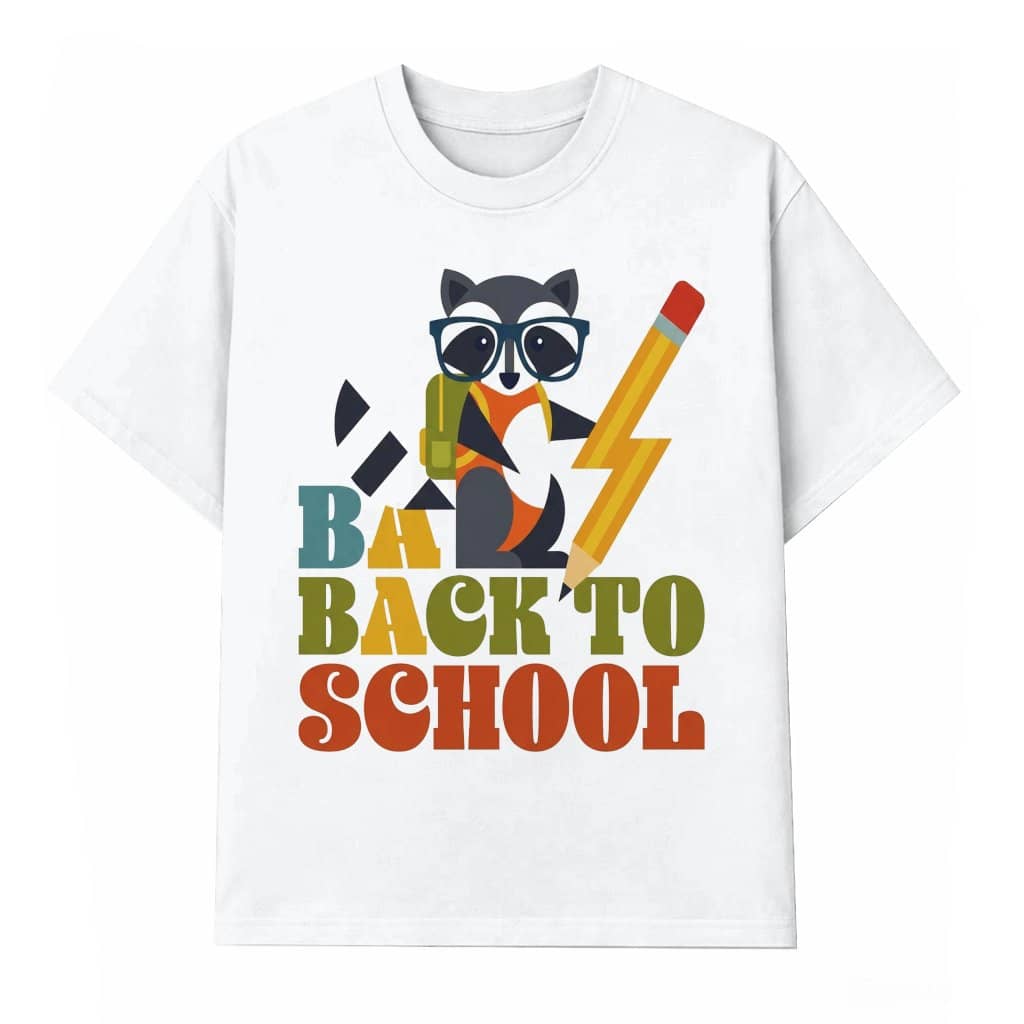 Back To School Raccoon T-Shirt| Cute First Day of School Student Gift for Raccoon Lovers