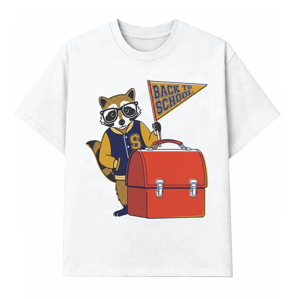 Cute Raccoon Backpack Back To School T-shirt| First Day of School Student Gift for Raccoon Lovers