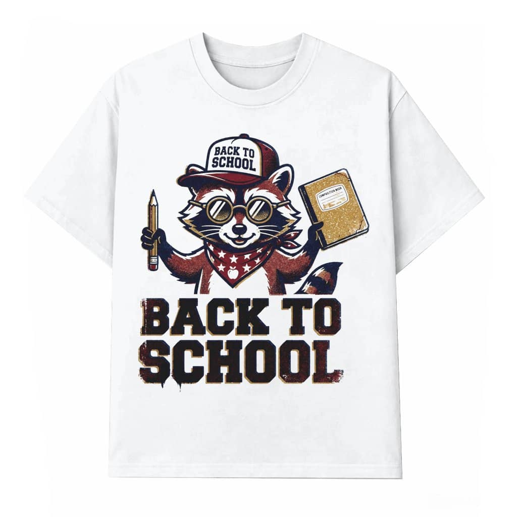 Retro Back To School Raccoon T-shirt| Funny Raccoon Gift for Student & Teacher