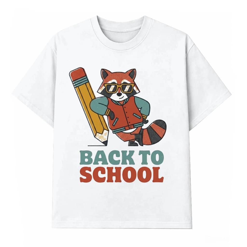 Cute Pencil Raccoon Back To School T-shirt| Funny Raccoon Student Teacher Gift for Him & Her
