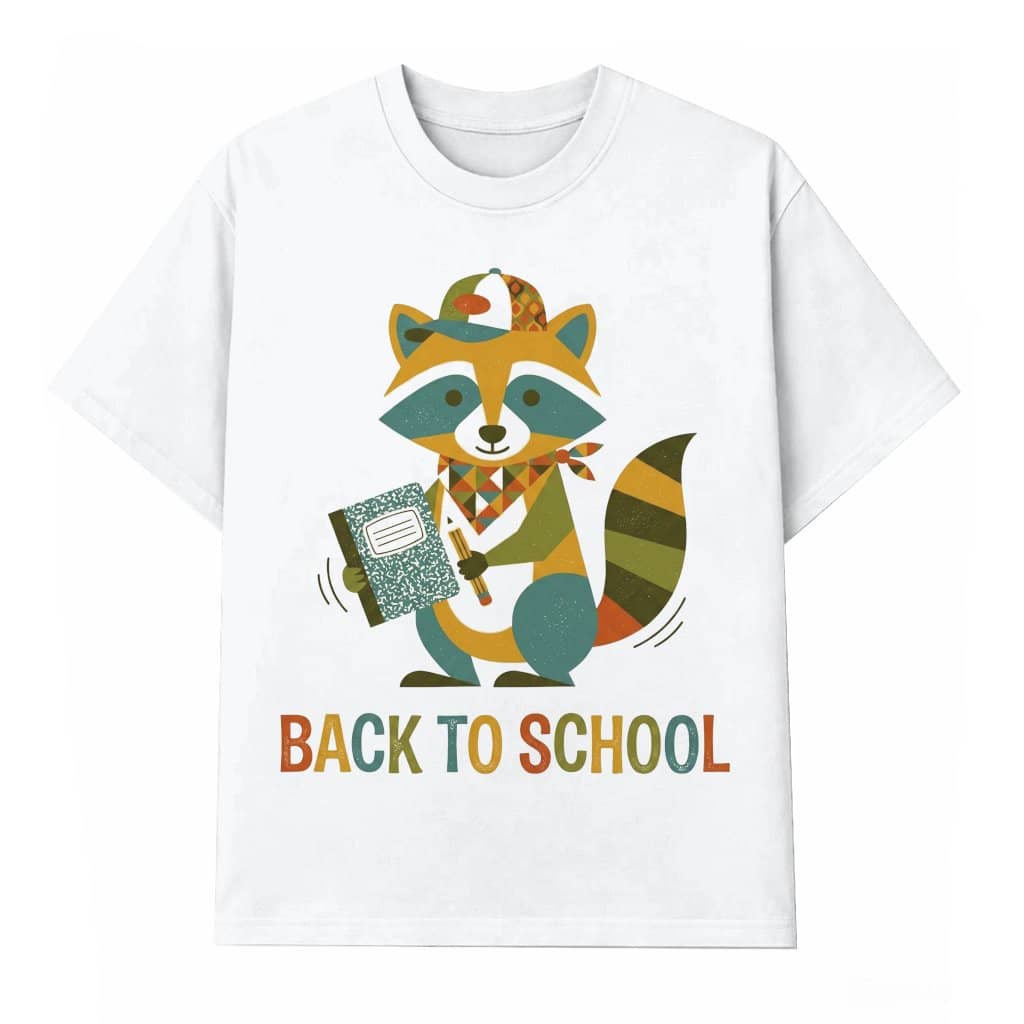 Cute Varsity Raccoon Back To School T-shirt| School Kid Student Gift for Back in Class